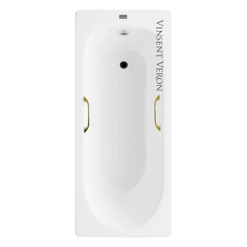 Ванна чугунная Vinsent Veron Soissons 170x70x42 VCN1707042H/VH0012GD с золотыми ручками