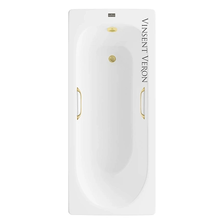 Ванна чугунная Vinsent Veron Soissons 170x70x42 VCN1707042H/VH0012MGD с ручками матовое золото Ванна чугунная Vinsent Veron Soissons 170x70x42 VCN1707042H/VH0012MGD с ручками матовое золото