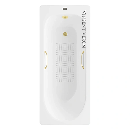 Ванна чугунная Vinsent Veron Soissons 170x70x42 VCN1707042H/VH0012MGD-AS с ручками матовое золото и антискользящим покрытием Ванна чугунная Vinsent Veron Soissons 170x70x42 VCN1707042H/VH0012MGD-AS с ручками матовое золото и антискользящим покрытием