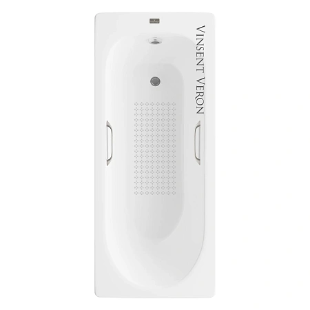 Ванна чугунная Vinsent Veron Soissons 170x70x42 VCN1707042H/VH0012NI-AS с ручками цвет никель и антискользящим покрытием Ванна чугунная Vinsent Veron Soissons 170x70x42 VCN1707042H/VH0012NI-AS с ручками цвет никель и антискользящим покрытием