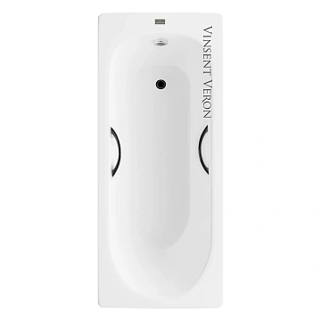 Ванна чугунная Vinsent Veron Soissons 170x70x42 VCN1707042H/VH0015BL с черными матовыми ручками