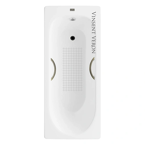 Ванна чугунная Vinsent Veron Soissons 170x70x42 VCN1707042H/VH0015BR-AS с бронзовыми ручками и антискользящим покрытием Ванна чугунная Vinsent Veron Soissons 170x70x42 VCN1707042H/VH0015BR-AS с бронзовыми ручками и антискользящим покрытием