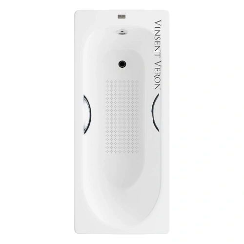 Ванна чугунная Vinsent Veron Soissons 170x70x42 VCN1707042H/VH0015CH-AS с хромированными ручками и антискользящим покрытием Ванна чугунная Vinsent Veron Soissons 170x70x42 VCN1707042H/VH0015CH-AS с хромированными ручками и антискользящим покрытием