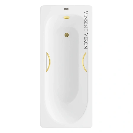 Ванна чугунная Vinsent Veron Soissons 170x70x42 VCN1707042H/VH0015MGD с ручками матовое золото Ванна чугунная Vinsent Veron Soissons 170x70x42 VCN1707042H/VH0015MGD с ручками матовое золото