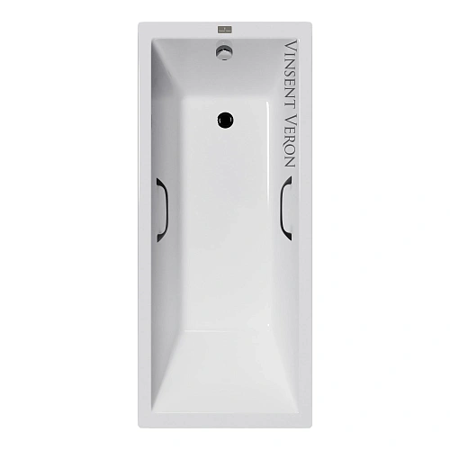 Ванна чугунная Vinsent Veron Square 140x70x45 VSQ1407045H/VH0012BL с черными матовыми ручками Ванна чугунная Vinsent Veron Square 140x70x45 VSQ1407045H/VH0012BL с черными матовыми ручками