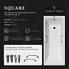 Ванна чугунная Vinsent Veron Square 140x70x45 VSQ1407045H/VH0012BL с черными матовыми ручками Ванна чугунная Vinsent Veron Square 140x70x45 VSQ1407045H/VH0012BL с черными матовыми ручками