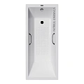 Ванна чугунная Vinsent Veron Square 140x70x45 VSQ1407045H/VH0012BL-AS с черными матовыми ручками и антискользящим покрытием Ванна чугунная Vinsent Veron Square 140x70x45 VSQ1407045H/VH0012BL-AS с черными матовыми ручками и антискользящим покрытием