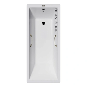 Ванна чугунная Vinsent Veron Square 140x70x45 VSQ1407045H/VH0012BR с бронзовыми ручками