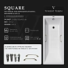Ванна чугунная Vinsent Veron Square 140x70x45 VSQ1407045H/VH0012BR-AS с бронзовыми ручками и антискользящим покрытием Ванна чугунная Vinsent Veron Square 140x70x45 VSQ1407045H/VH0012BR-AS с бронзовыми ручками и антискользящим покрытием