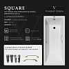Ванна чугунная Vinsent Veron Square 140x70x45 VSQ1407045H/VH0012GD-AS с золотыми ручками и антискользящим покрытием Ванна чугунная Vinsent Veron Square 140x70x45 VSQ1407045H/VH0012GD-AS с золотыми ручками и антискользящим покрытием