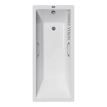 Ванна чугунная Vinsent Veron Square 140x70x45 VSQ1407045H/VH0012GM с ручками оружейная сталь