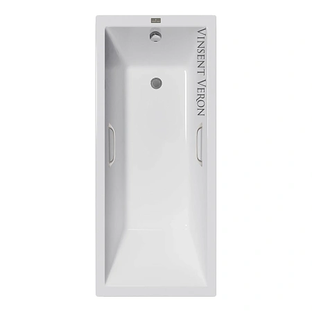 Ванна чугунная Vinsent Veron Square 140x70x45 VSQ1407045H/VH0012NI с ручками цвет никель