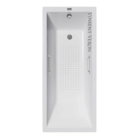 Ванна чугунная Vinsent Veron Square 140x70x45 VSQ1407045H/VH0012NI-AS с ручками цвет никель и антискользящим покрытием Ванна чугунная Vinsent Veron Square 140x70x45 VSQ1407045H/VH0012NI-AS с ручками цвет никель и антискользящим покрытием