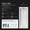 Ванна чугунная Vinsent Veron Square 140x70x45 VSQ1407045H/VH0012NI-AS с ручками цвет никель и антискользящим покрытием Ванна чугунная Vinsent Veron Square 140x70x45 VSQ1407045H/VH0012NI-AS с ручками цвет никель и антискользящим покрытием