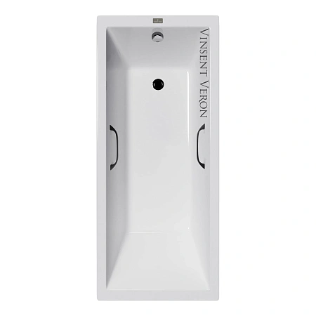 Ванна чугунная Vinsent Veron Square 170x75x45 VSQ1707545H/VH0012BL с черными матовыми ручками Ванна чугунная Vinsent Veron Square 170x75x45 VSQ1707545H/VH0012BL с черными матовыми ручками