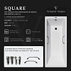Ванна чугунная Vinsent Veron Square 170x75x45 VSQ1707545H/VH0012BL-AS с черными матовыми ручками и антискользящим покрытием Ванна чугунная Vinsent Veron Square 170x75x45 VSQ1707545H/VH0012BL-AS с черными матовыми ручками и антискользящим покрытием