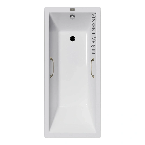 Ванна чугунная Vinsent Veron Square 170x75x45 VSQ1707545H/VH0012BR с бронзовыми ручками Ванна чугунная Vinsent Veron Square 170x75x45 VSQ1707545H/VH0012BR с бронзовыми ручками