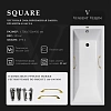 Ванна чугунная Vinsent Veron Square 170x75x45 VSQ1707545H/VH0012GD с золотыми ручками Ванна чугунная Vinsent Veron Square 170x75x45 VSQ1707545H/VH0012GD с золотыми ручками