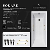 Ванна чугунная Vinsent Veron Square 170x75x45 VSQ1707545H/VH0012GD-AS с золотыми ручками и антискользящим покрытием Ванна чугунная Vinsent Veron Square 170x75x45 VSQ1707545H/VH0012GD-AS с золотыми ручками и антискользящим покрытием