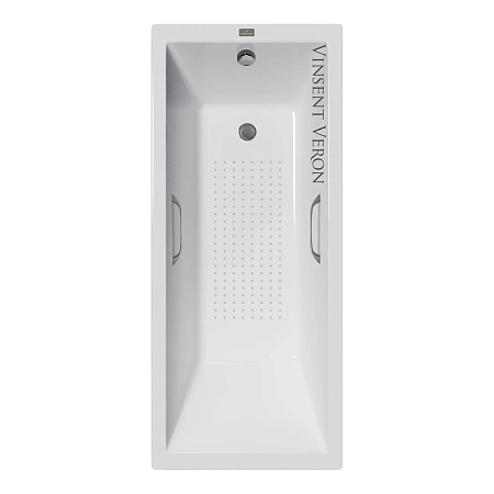 Ванна чугунная Vinsent Veron Square 170x75x45 VSQ1707545H/VH0012GM-AS с ручками оружейная сталь и антискользящим покрытием Ванна чугунная Vinsent Veron Square 170x75x45 VSQ1707545H/VH0012GM-AS с ручками оружейная сталь и антискользящим покрытием