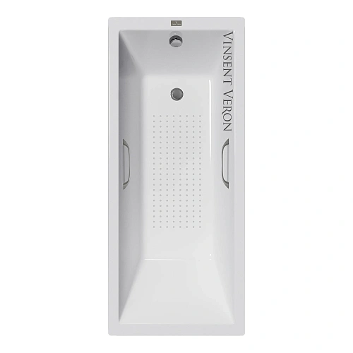 Ванна чугунная Vinsent Veron Square 170x75x45 VSQ1707545H/VH0012GM-AS с ручками оружейная сталь и антискользящим покрытием Ванна чугунная Vinsent Veron Square 170x75x45 VSQ1707545H/VH0012GM-AS с ручками оружейная сталь и антискользящим покрытием