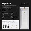Ванна чугунная Vinsent Veron Square 170x75x45 VSQ1707545H/VH0012MGD-AS с ручками матовое золото и антискользящим покрытием Ванна чугунная Vinsent Veron Square 170x75x45 VSQ1707545H/VH0012MGD-AS с ручками матовое золото и антискользящим покрытием