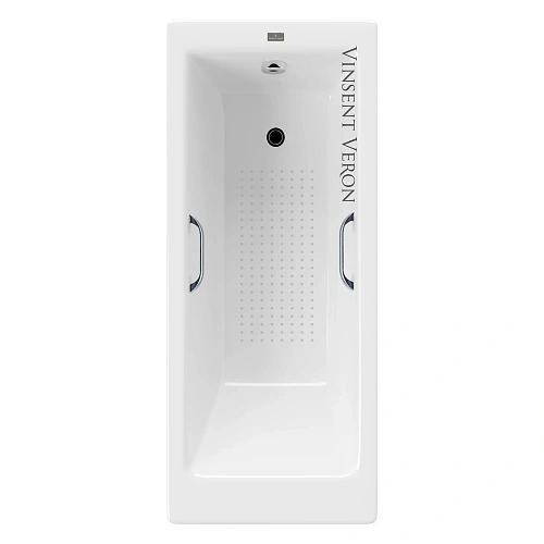 Ванна чугунная Vinsent Veron Tampa 170x70x42 VTP1707042H/VH0012CH-AS с хромированными ручками и антискользящим покрытием Ванна чугунная Vinsent Veron Tampa 170x70x42 VTP1707042H/VH0012CH-AS с хромированными ручками и антискользящим покрытием
