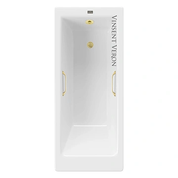 Ванна чугунная Vinsent Veron Tampa 170x70x42 VTP1707042H/VH0012MGD с ручками матовое золото