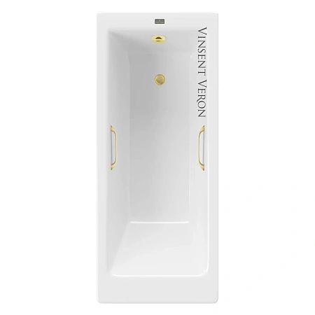 Ванна чугунная Vinsent Veron Tampa 170x70x42 VTP1707042H/VH0012MGD с ручками матовое золото Ванна чугунная Vinsent Veron Tampa 170x70x42 VTP1707042H/VH0012MGD с ручками матовое золото