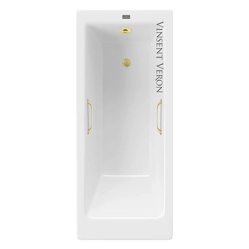 Ванна чугунная Vinsent Veron Tampa 170x70x42 VTP1707042H/VH0012MGD с ручками матовое золото Ванна чугунная Vinsent Veron Tampa 170x70x42 VTP1707042H/VH0012MGD с ручками матовое золото