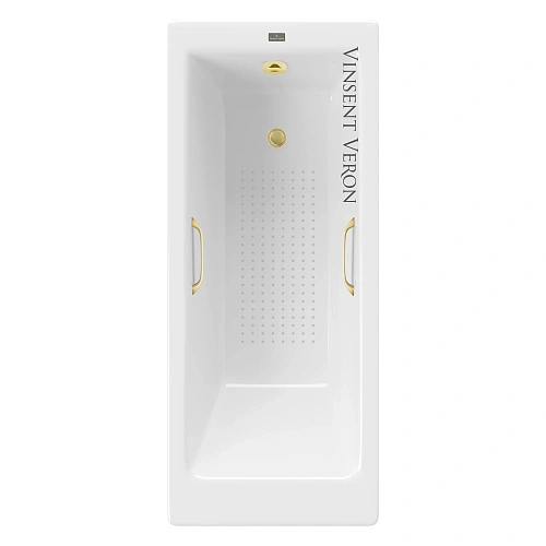 Ванна чугунная Vinsent Veron Tampa 170x70x42 VTP1707042H/VH0012MGD-AS с ручками матовое золото и антискользящим покрытием Ванна чугунная Vinsent Veron Tampa 170x70x42 VTP1707042H/VH0012MGD-AS с ручками матовое золото и антискользящим покрытием