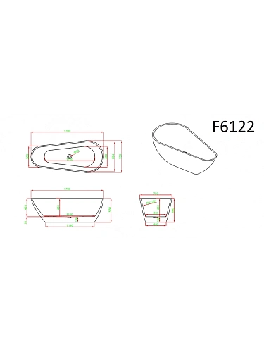 Ванна отдельностоящая Frank F6104 White 170x75 см 12515 акриловая Ванна отдельностоящая Frank F6104 White 170x75 см 12515 акриловая