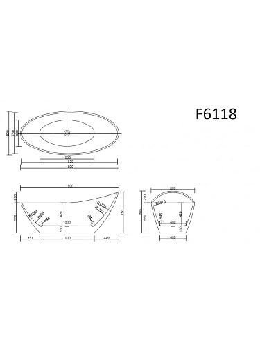 Ванна отдельностоящая Frank F6104 White/Black 170x75 см 12516 акриловая Ванна отдельностоящая Frank F6104 White/Black 170x75 см 12516 акриловая