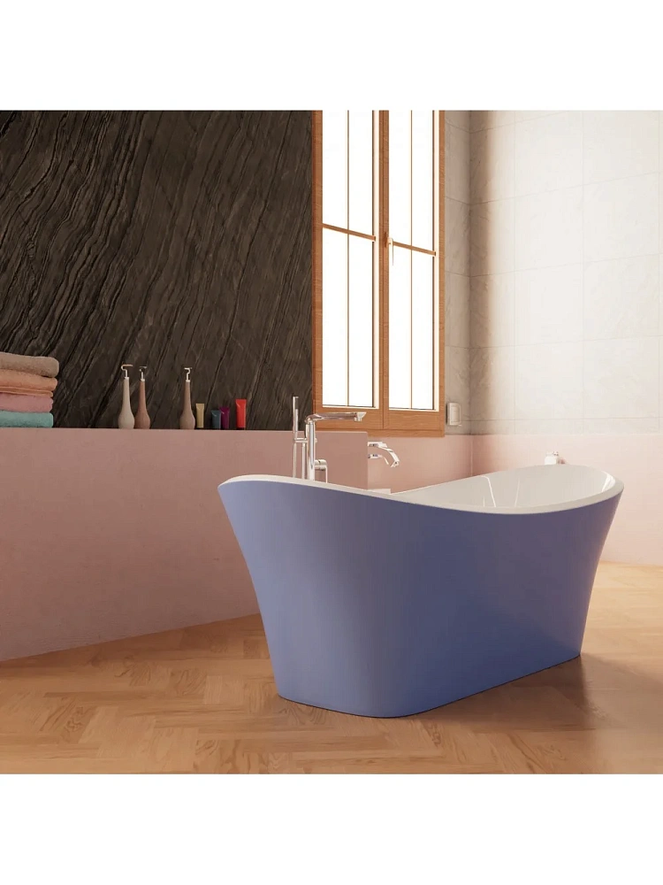 Ванна отдельностоящая Frank F6106 White/Black 170x80 см 12518 акриловая — Изображение 2