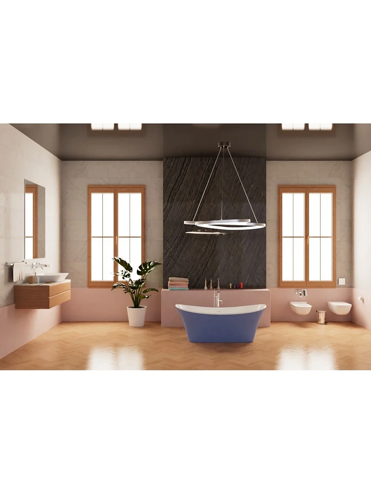 Ванна отдельностоящая Frank F6106 White/Black 170x80 см 12518 акриловая — Изображение 4