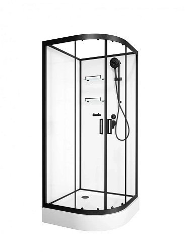 Душевая кабина Frank F400 Black 400004 100x100 без крыши прозрачное стекло Душевая кабина Frank F400 Black 400004 100x100 без крыши прозрачное стекло