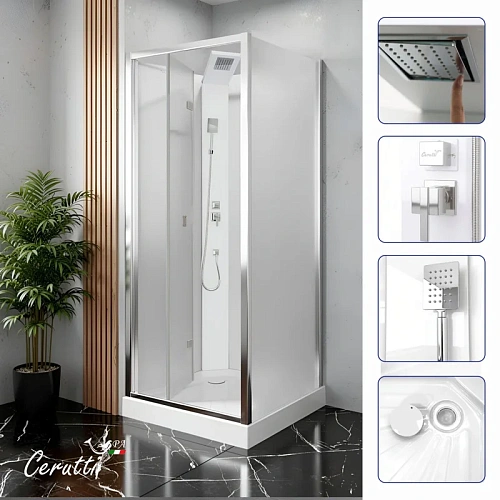 Душевая кабина Ceruttispa BELLA90F 90x90x215-225 Душевая кабина Ceruttispa BELLA90F 90x90x215-225