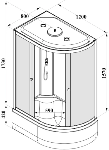 Душевая кабина PARLY EC1221L 120х80х215 Душевая кабина PARLY EC1221L 120х80х215