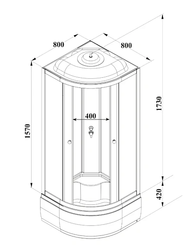 Душевая кабина PARLY EF821 80х80х215 Душевая кабина PARLY EF821 80х80х215