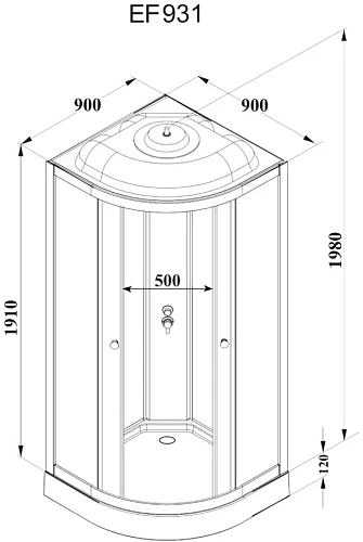 Душевая кабина PARLY EF931 90х90х210 Душевая кабина PARLY EF931 90х90х210