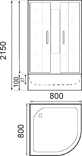 Душевая кабина PARLY F811B 80х80х210 Душевая кабина PARLY F811B 80х80х210