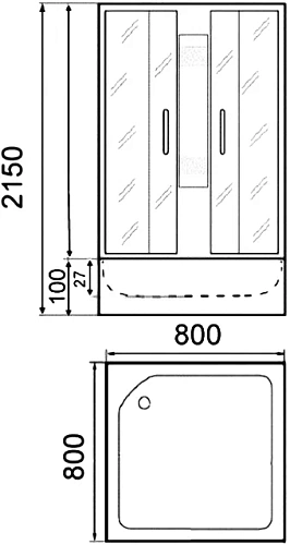 Душевая кабина PARLY FQ811 80х80х215 Душевая кабина PARLY FQ811 80х80х215