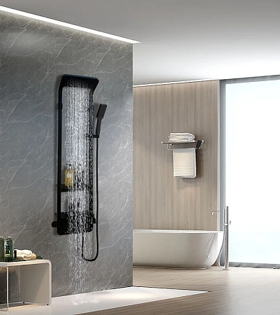 Душевая панель Ceruttispa MAIELLA B CT8985 из нержавеющей стали, черный Душевая панель Ceruttispa MAIELLA B CT8985 из нержавеющей стали, черный