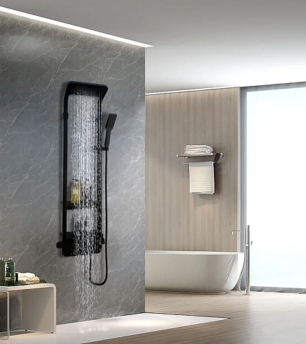 Душевая панель Ceruttispa MAIELLA B CT8985 из нержавеющей стали, черный Душевая панель Ceruttispa MAIELLA B CT8985 из нержавеющей стали, черный