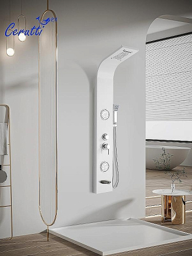Душевая панель Ceruttispa TWIN W CT9985 из нержавеющей стали, белый Душевая панель Ceruttispa TWIN W CT9985 из нержавеющей стали, белый
