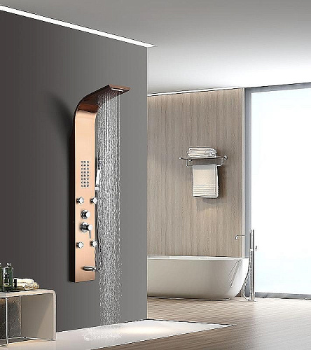 Душевая панель Ceruttispa VICTORIA RG CT9977 из нержавеющей стали, розовое золото Душевая панель Ceruttispa VICTORIA RG CT9977 из нержавеющей стали, розовое золото