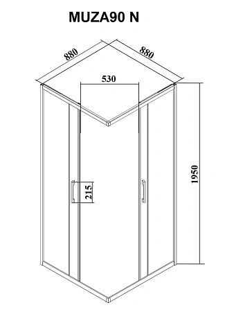 Душевой уголок Ceruttispa MUZA90N 90x90x195 Душевой уголок Ceruttispa MUZA90N 90x90x195