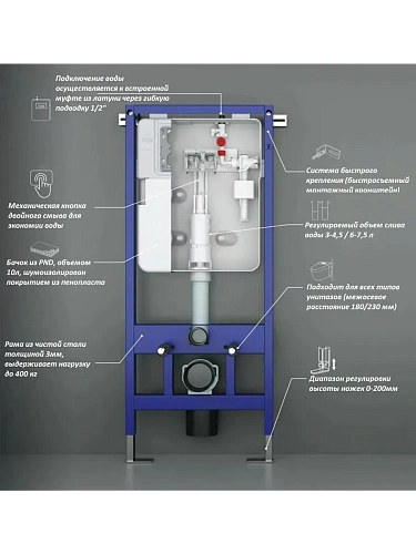 Инсталляция для унитаза Ceruttispa CT10783 Инсталляция для унитаза Ceruttispa CT10783
