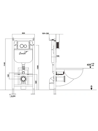 Инсталляция для унитаза Ceruttispa CT10783 Инсталляция для унитаза Ceruttispa CT10783