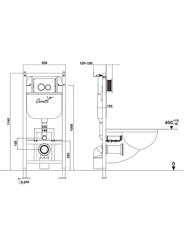 Инсталляция для унитаза Ceruttispa CT10783 Инсталляция для унитаза Ceruttispa CT10783